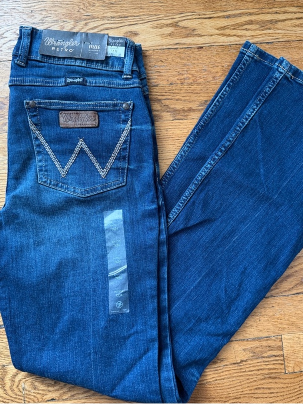Wrangler Blue Denim Straight-Leg Jeans